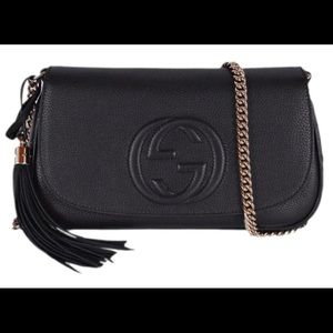 Authentic Gucci Soho Black Crossbody Bag w/ Chain
